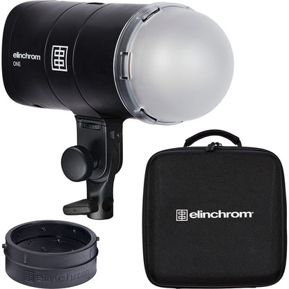 Kit flash portable Elinchrom ONE, second exemplaire du visuel du flash avec dôme, adaptateur OCF et étui