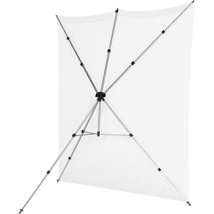 Kit Fond Photo Westcott X-Drop Pro + Support 2,4 x 2,4 m, coloris blanc, mise en situation 