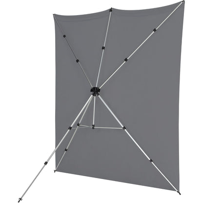 Kit Fond Photo Westcott X-Drop Pro + Support 2,4 x 2,4 m, coloris gris, mise en situation 