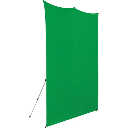 Kit Fond Photo Westcott X-Drop Pro + Support 2,4 x 2,4 m, coloris vert chroma key, vue de détail 