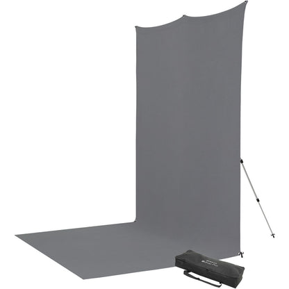 Kit Fond Photo Westcott X-Drop Pro Sweep + Support 2,4 x 4 m, coloris gris, vue de détail 