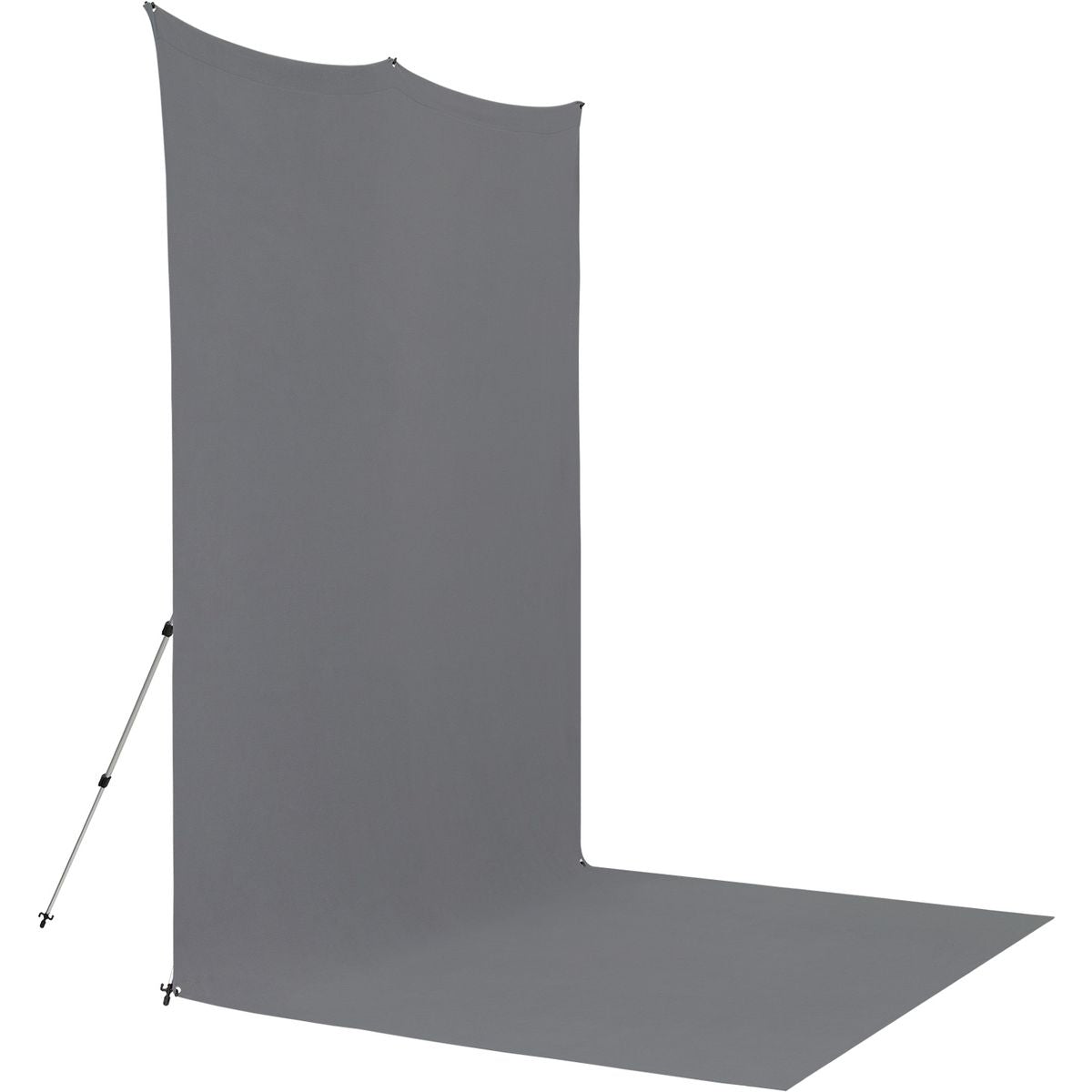Kit Fond Photo Westcott X-Drop Pro Sweep + Support 2,4 x 4 m, coloris gris, mise en situation 