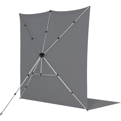 Kit Fond Photo Westcott X-Drop Pro Sweep + Support 2,4 x 4 m, coloris gris, vue 4 