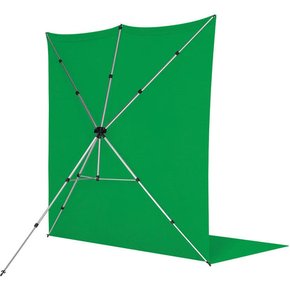 Kit Fond Photo Westcott X-Drop Pro Sweep + Support 2,4 x 4 m, coloris vert chroma key, vue 4 