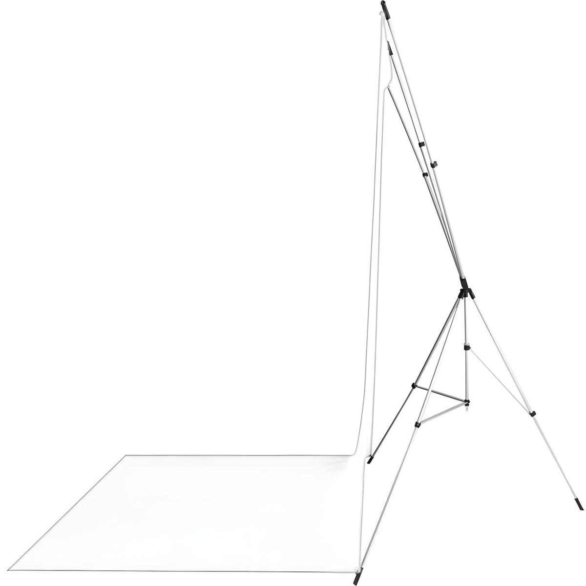 Kit Fond Photo Westcott X-Drop Sweep + Support 1,5 x 3,7 m, coloris blanc, vue de profil du support #Couleur_Blanc
