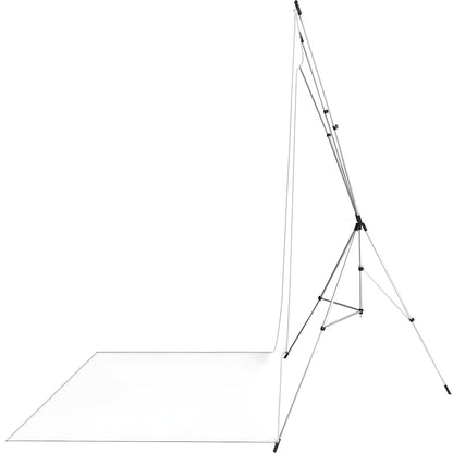 Kit Fond Photo Westcott X-Drop Sweep + Support 1,5 x 3,7 m, coloris blanc, vue de profil du support 