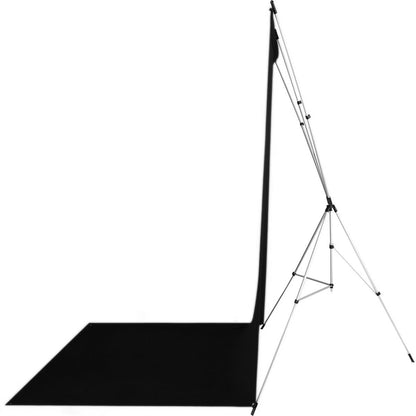 Kit Fond Photo Westcott X-Drop Sweep + Support 1,5 x 3,7 m, coloris noir, vue de profil du support 
