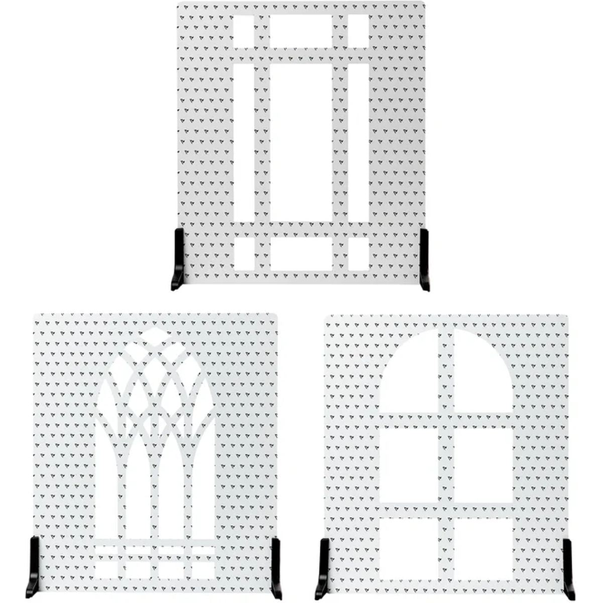 Kit 3 Shadow Boards V-Flat World : grande fenêtre, fenêtre en arc et fenêtre de cathédrale sur leurs pieds