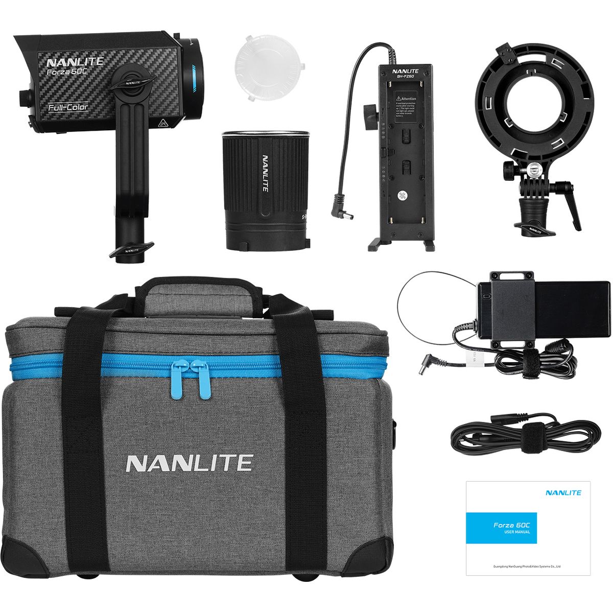 Lampe LED Nanlite Forza 60C RGB, panneau de contrôle couleur