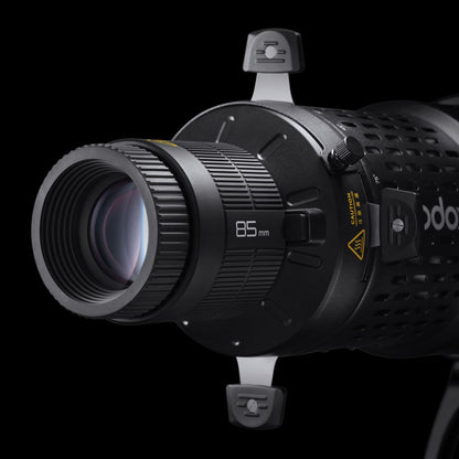 Modeleur projecteur gobo Godox LED Bowens, objectif 85mm