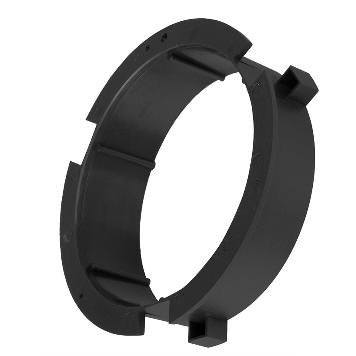 Monture Bowens SMDV DA-02 pour Speedbox, bague noire à ergots vue de trois quarts