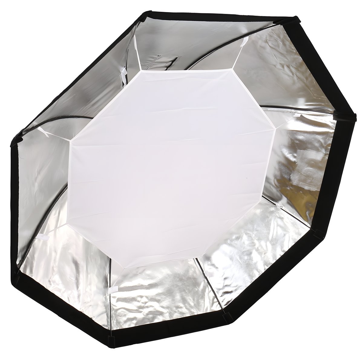 Intérieur argenté de l'octabox Falcon Eyes SR-SBQH1000 et diffuseur intérieur