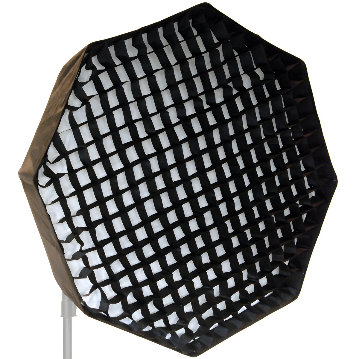 Octabox profonde Falcon Eyes FEOB-10EX-HC de face avec sa grille nid d'abeille noire