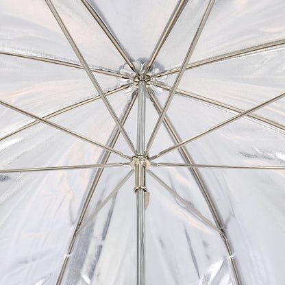 Armature métallique et baleines sous la toile argent du parapluie Falcon Eyes UR-32S 