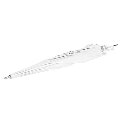 Parapluie Falcon Eyes UR-32S replié, toile blanche serrée autour de la tige 