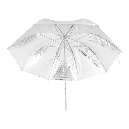 Intérieur argent du parapluie Falcon Eyes UR-48S 122 cm vu de face 