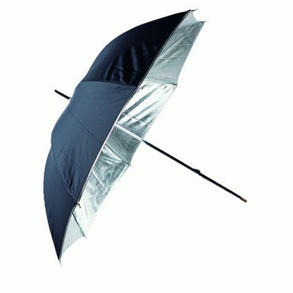 Parapluie argent et noir Linkstar PUR-84SB 100 cm ouvert, intérieur argent et tige noire