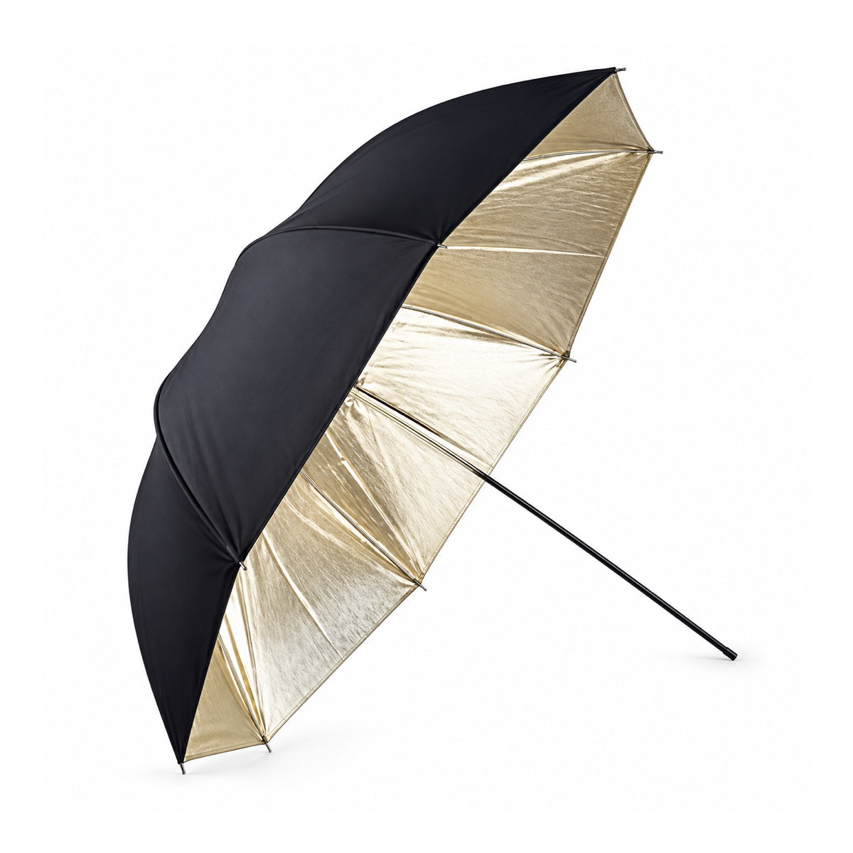 Parapluie doré sunlight Falcon Eyes UR-32SL 80 cm ouvert, intérieur doré et dos noir