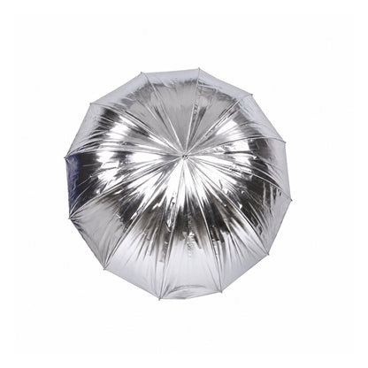 Face argent du parapluie Jumbo Falcon Eyes URK-T86TGS vue de face, toile ouverte