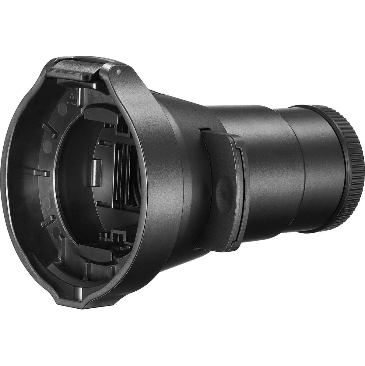 Projecteur Godox AK-R21 vu côté fixation, bague de montage pour tête ronde