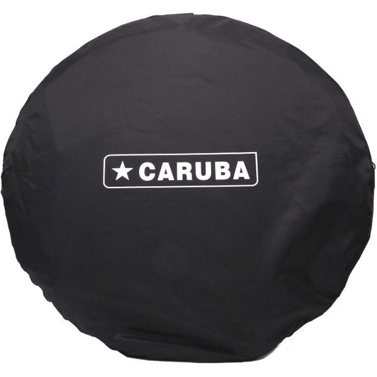 Réflecteur 5-en-1 Caruba replié dans son sac de rangement noir au logo Caruba