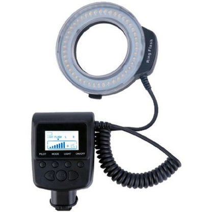 Ring light LED macro StudioKing RL-130, monté sur objectif