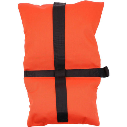Sac de lest Caruba Double PRO orange Large vu de dos, sangles noires en croix 