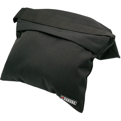 Sac de lest Caruba Double PRO noir vu de trois quarts, compartiment rempli et étiquette Caruba 