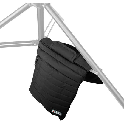 Sac de lest Caruba Double noir, posé sur pied de studio 