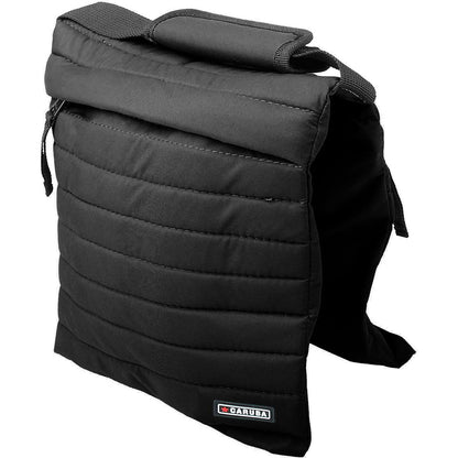 Sac de lest Caruba Double noir, vu de trois quarts, compartiments remplis 