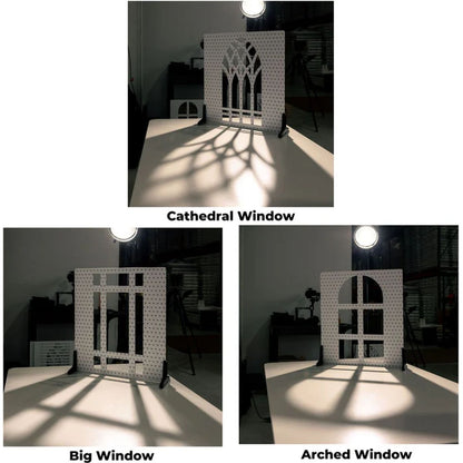 Ombres projetées par les Shadow Boards V-Flat World fenêtre de cathédrale, grande fenêtre et fenêtre en arc sous une source unique