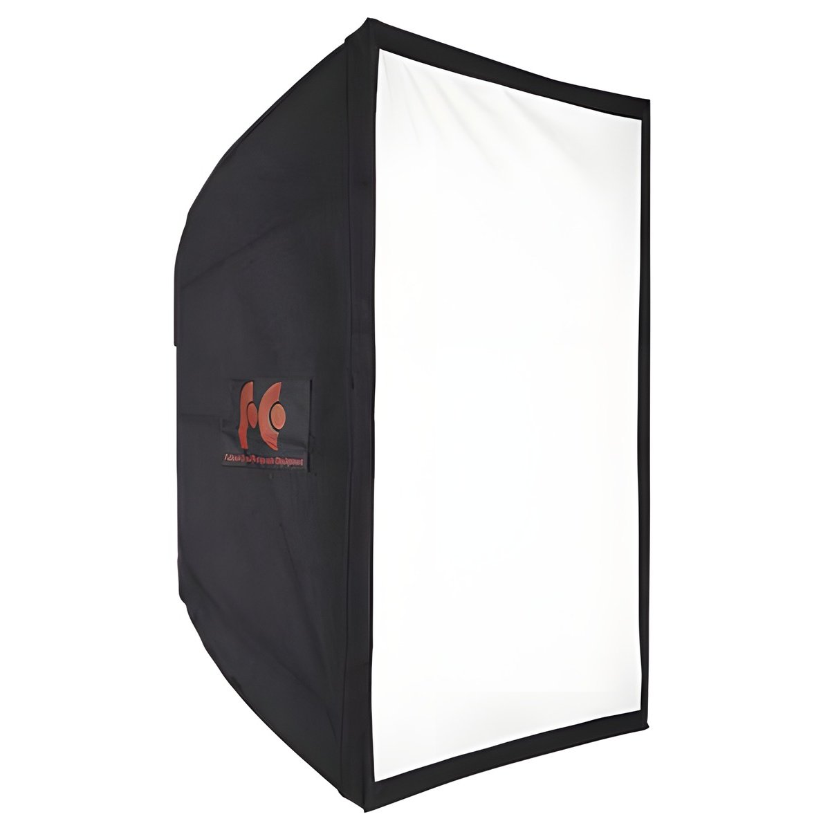Softbox carrée Falcon Eyes SBQ 90x90 cm de trois quarts avec sa face diffusante 