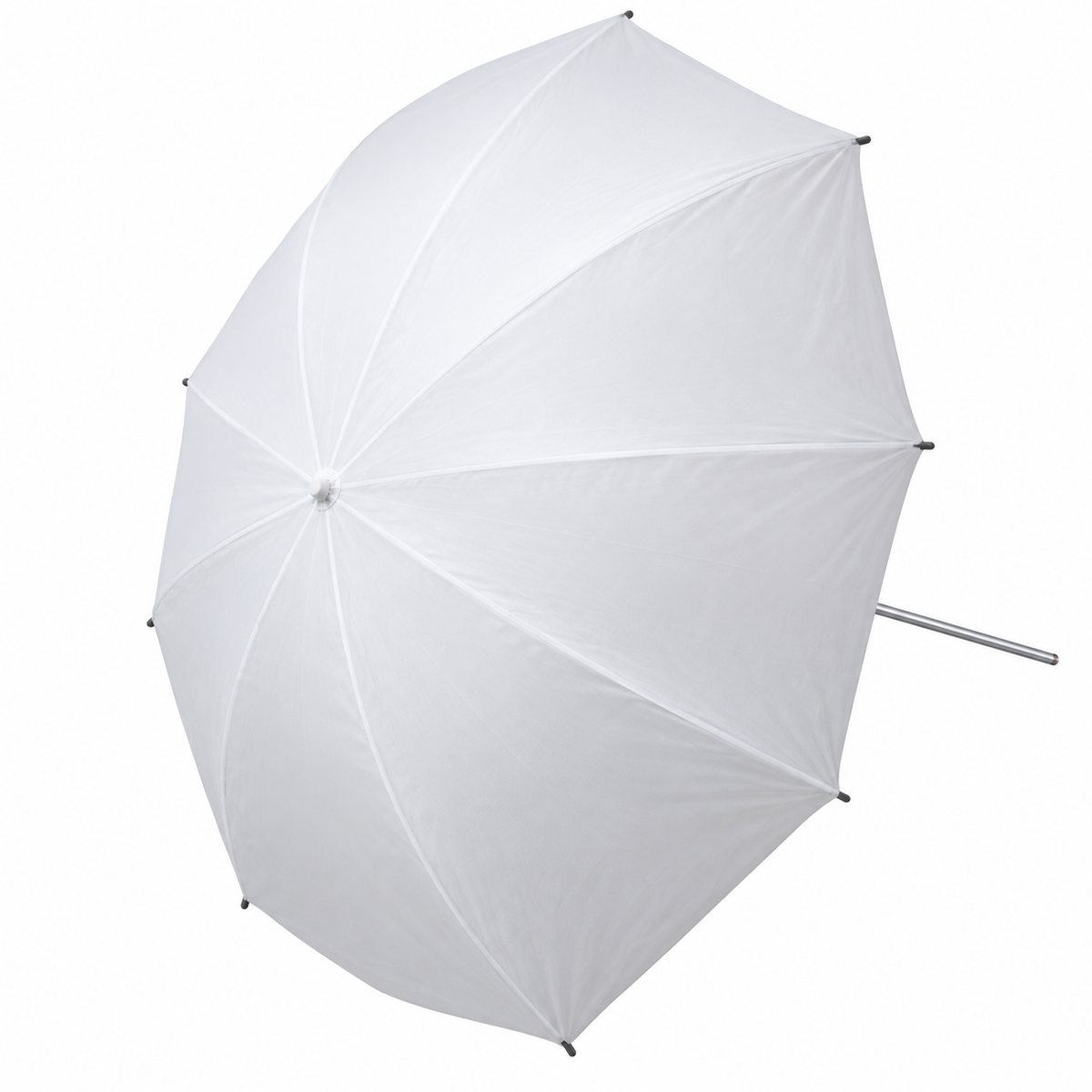 Face avant de la softbox parapluie Falcon Eyes UB-48 de 118 cm, dôme en tissu de diffusion blanc translucide