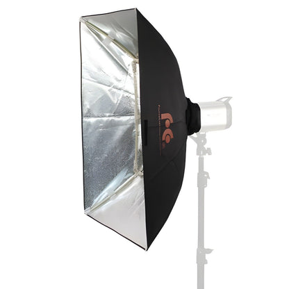 Softbox pliable Falcon Eyes ESBU-5075 sans diffuseur, intérieur argenté visible de trois quarts