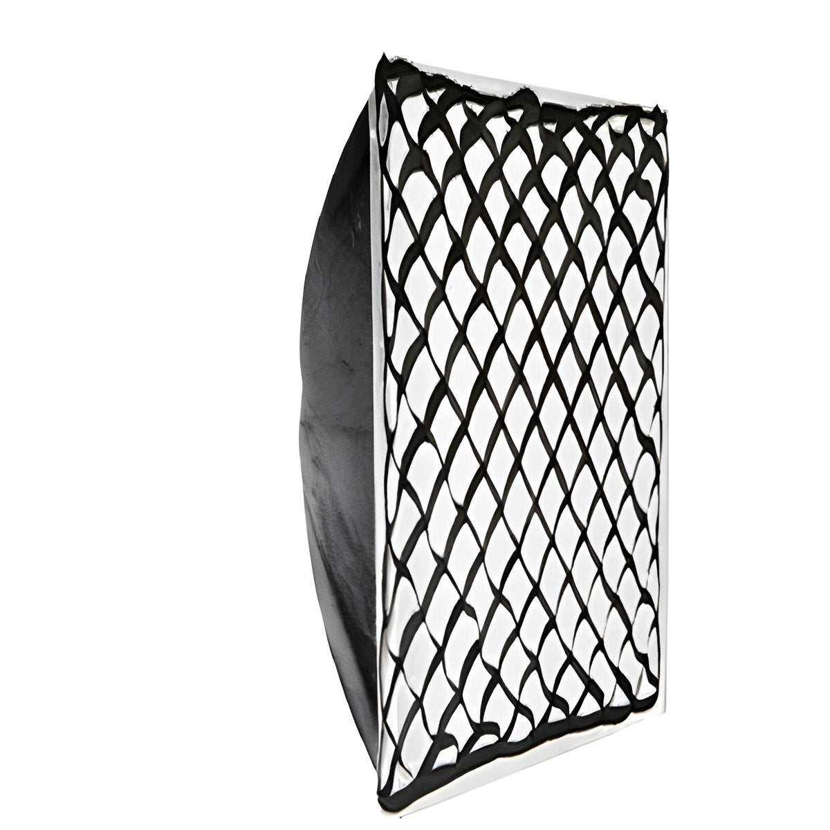 Softbox pliable Falcon Eyes FESB 90x90 cm de trois quarts avec sa grille nid d'abeille 