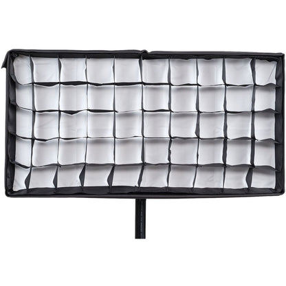 Softbox pliable Nanlite Pavoslim 120cm, installée sur panneau 