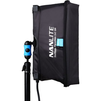 Softbox quick-release Nanlite Pavoslim 60cm, installée sur panneau 