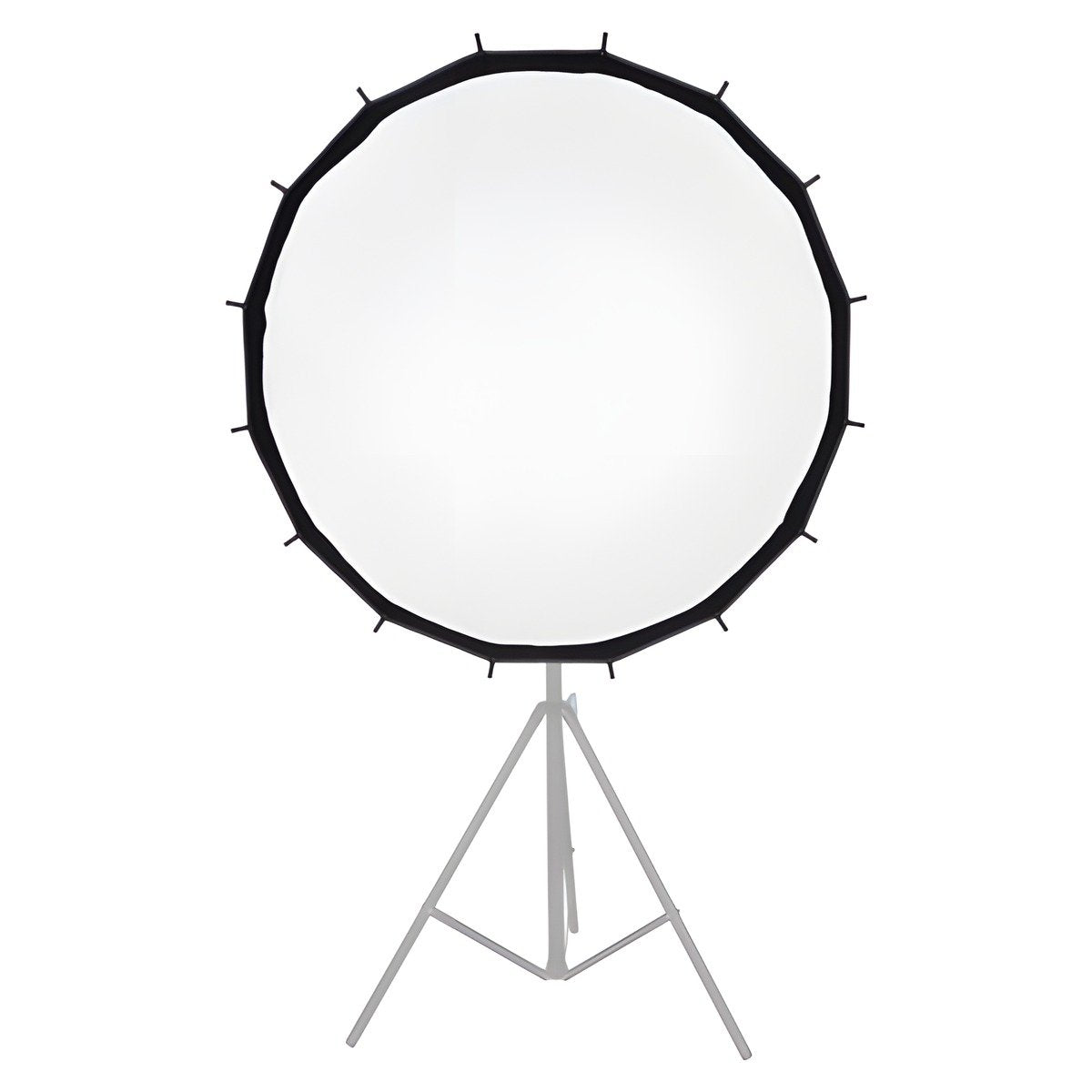 Softbox Sirui RGX105 sur pied vue de face, grand diffuseur avant blanc 