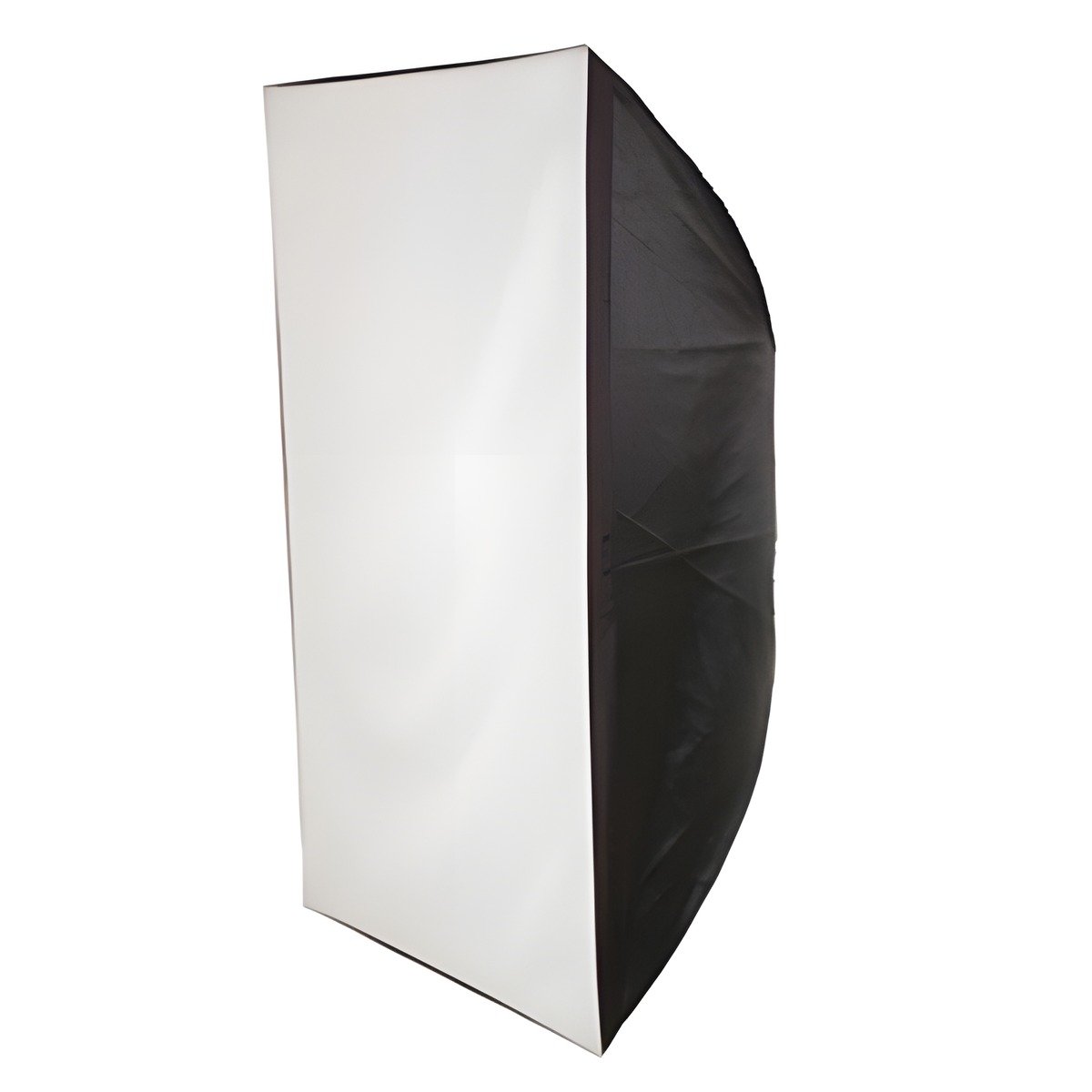 Softbox StudioKing SBCS vue de trois quarts, toile de diffusion blanche et flancs noirs