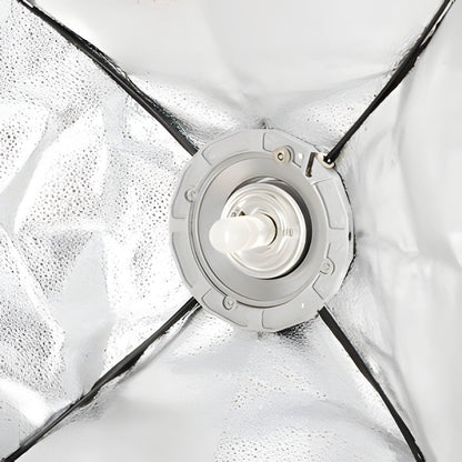 Bague de la softbox StudioKing SBCS60 vue de l'intérieur, au centre des quatre baleines 