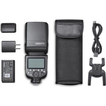 Speedlite Godox V860III monture Olympus / Panasonic, packaging et accessoires 