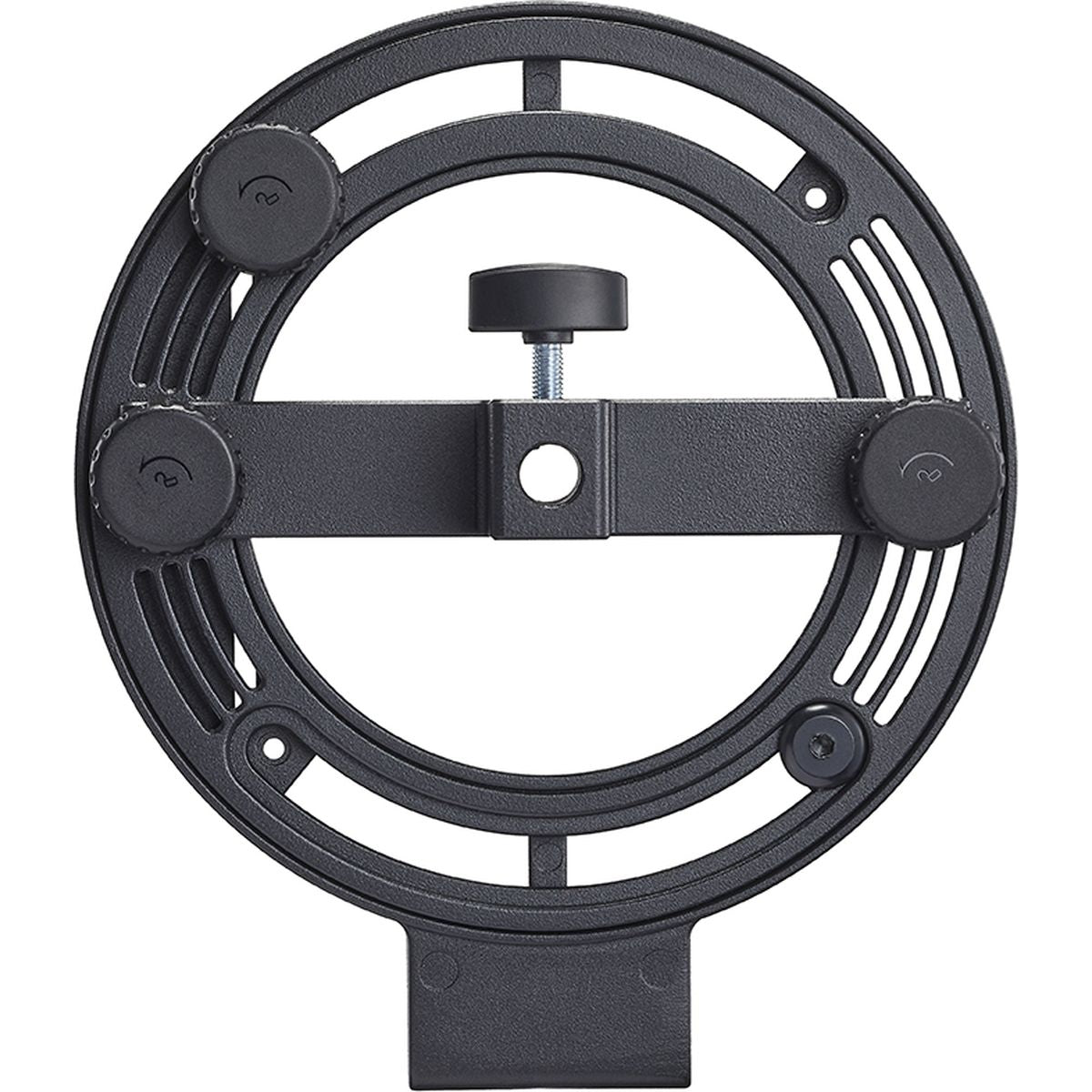 Support rotatif Godox FLB-90 vu de face, anneau noir, barre et molettes de serrage