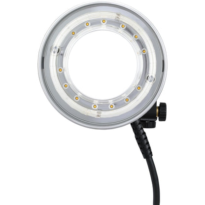 Tête flash annulaire Godox, vue de face avec anneau