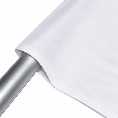Toile de Fond Photo Falcon Eyes 6 x 6 m, coloris blanc, ourlet passé sur une barre de support 
