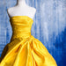 toile de fond photographe robe jaune blue jean