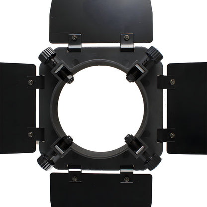 Volets StudioKing SK-BD95 vus de face, collier de 9,5 cm et ses quatre vis de réglage